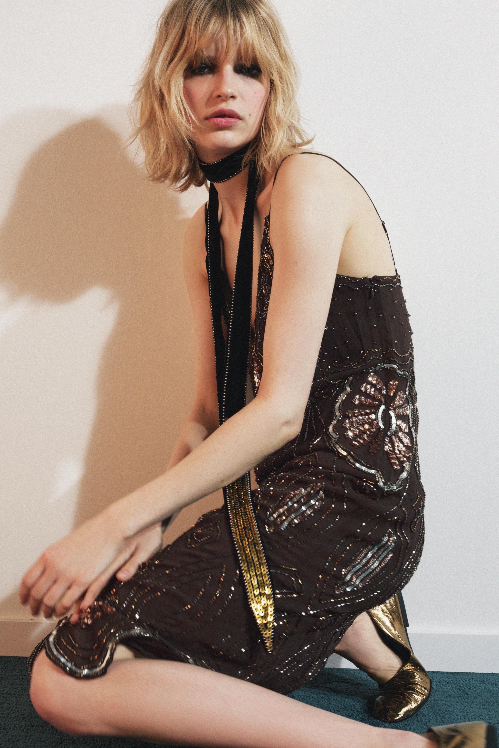 ROBE GEORGETTE PAILLETTES FANTAISIE